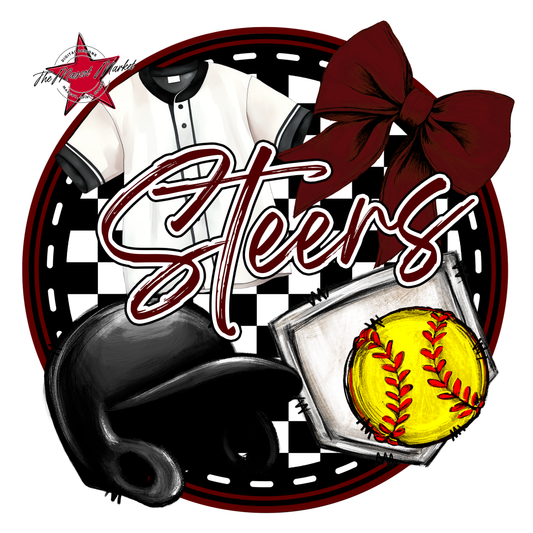 Steers Circle Softball Design-Maroon