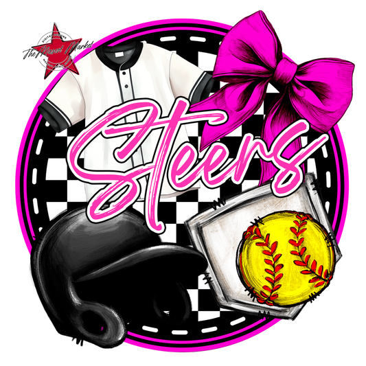 Steers Circle Softball Design-Pink