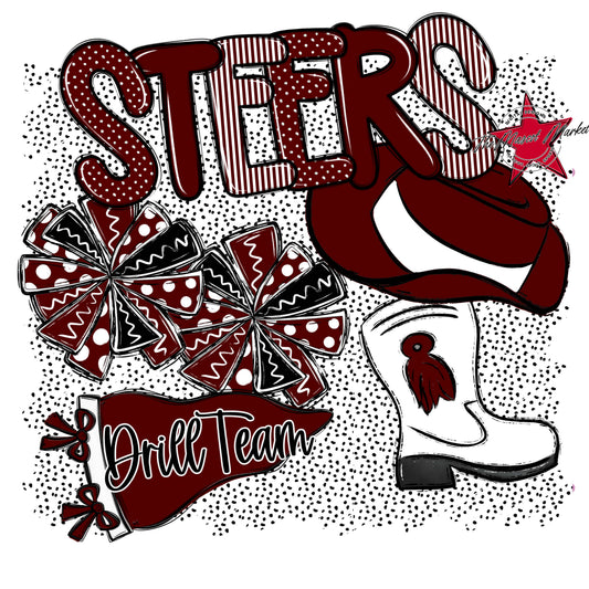 Steers Drillteam Spirit-Maroon
