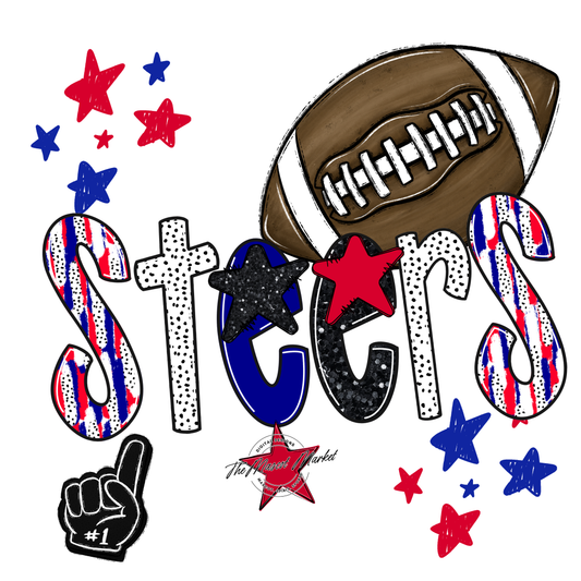 Steers Football Scrape-Blue-Red