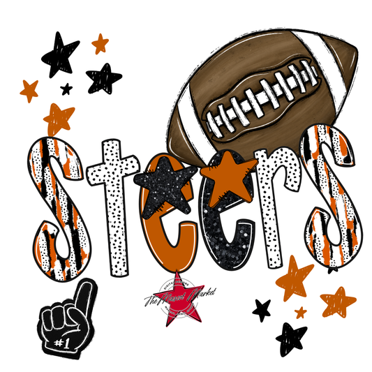Steers Football Scrape-Burnt Orange