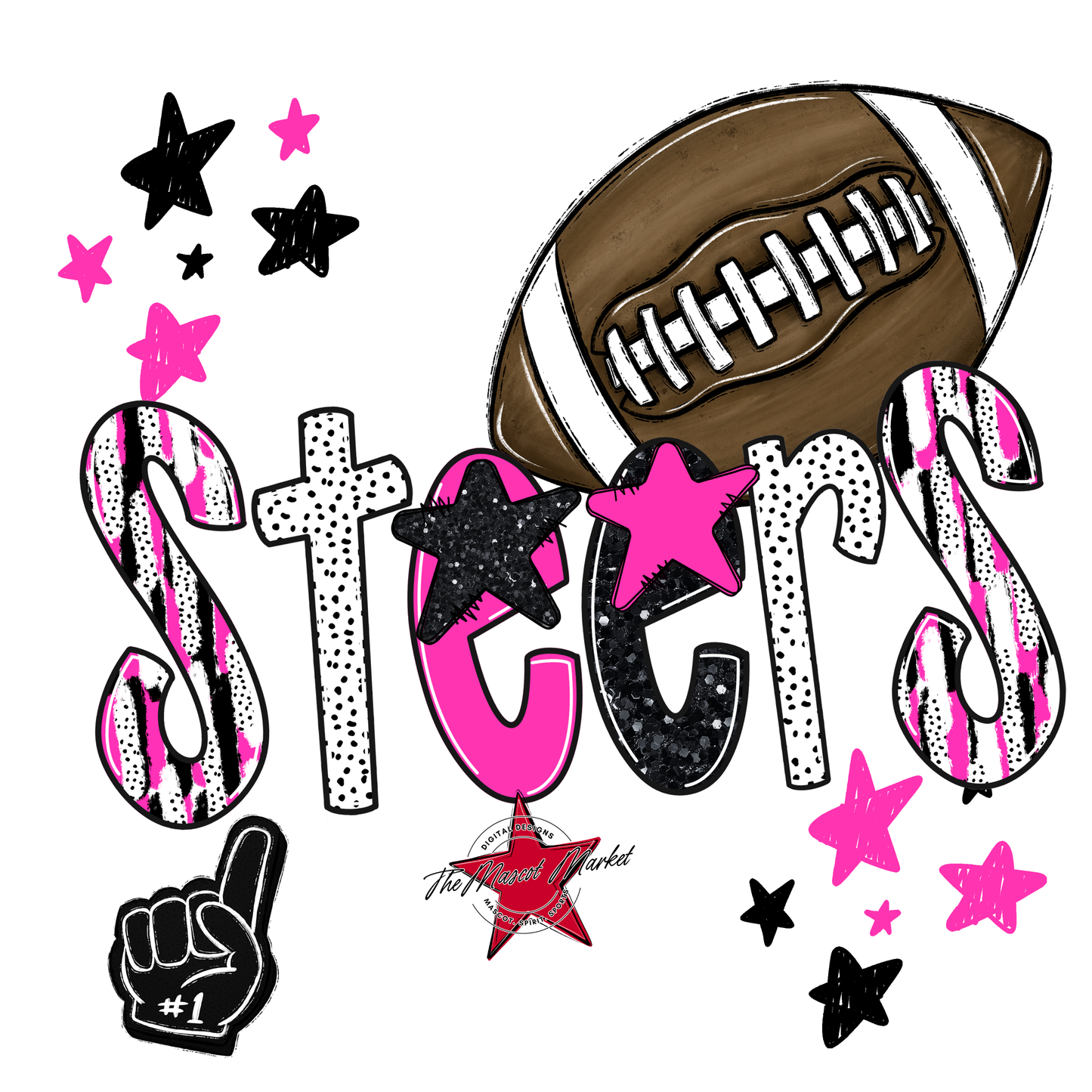 Steers Football Scrape-Pink