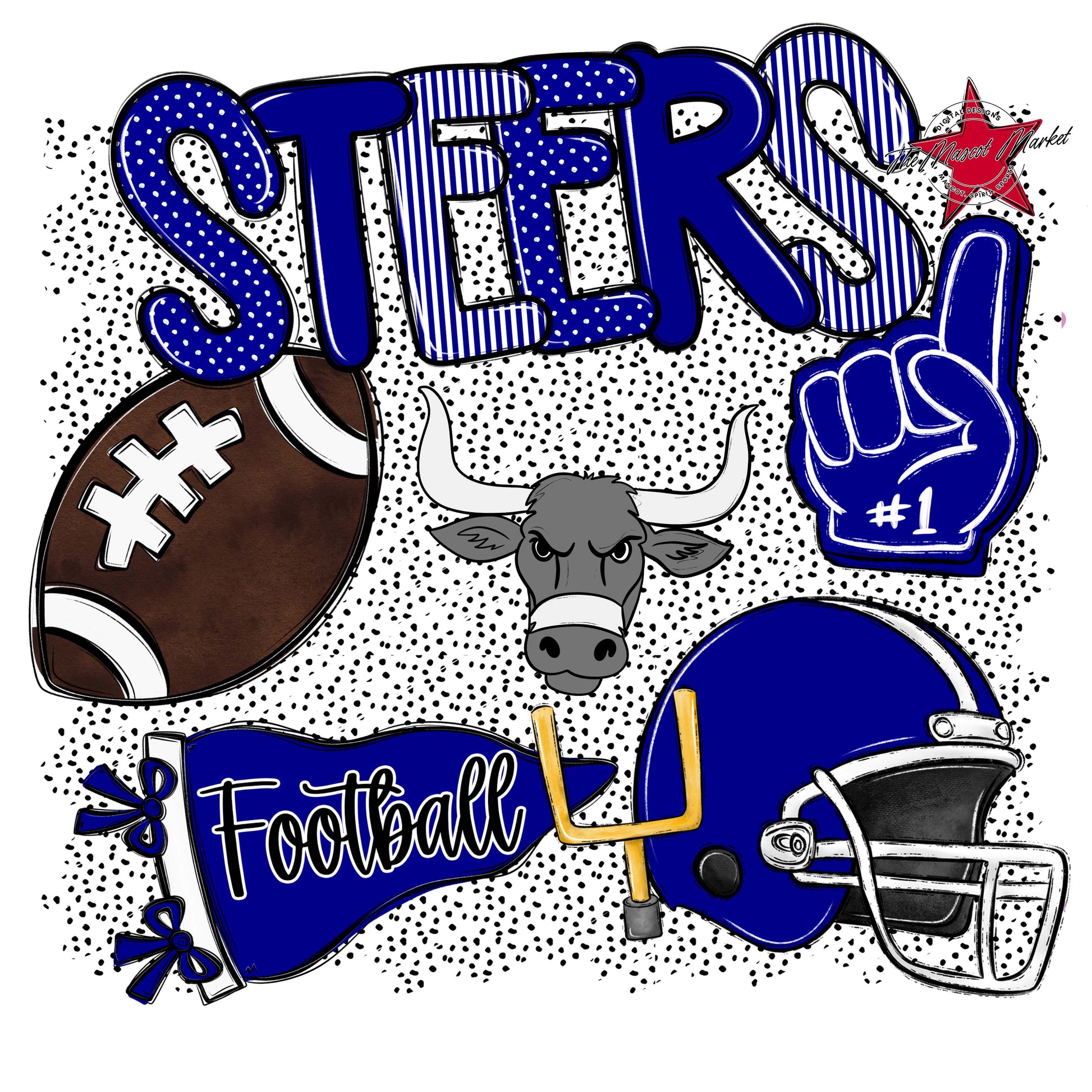 Steers Football Spirit-Blue
