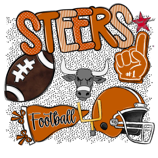 Steers Football Spirit-Burnt Orange