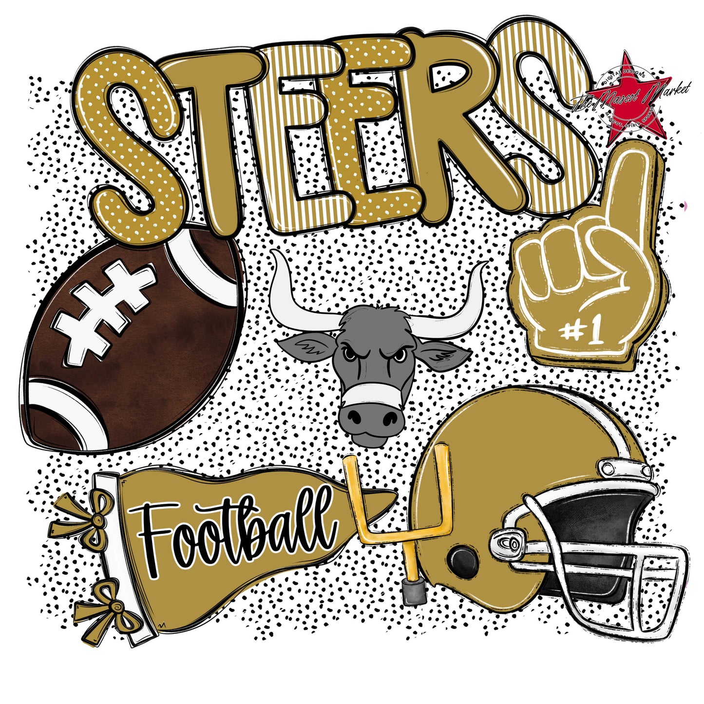 Steers Football Spirit-Gold