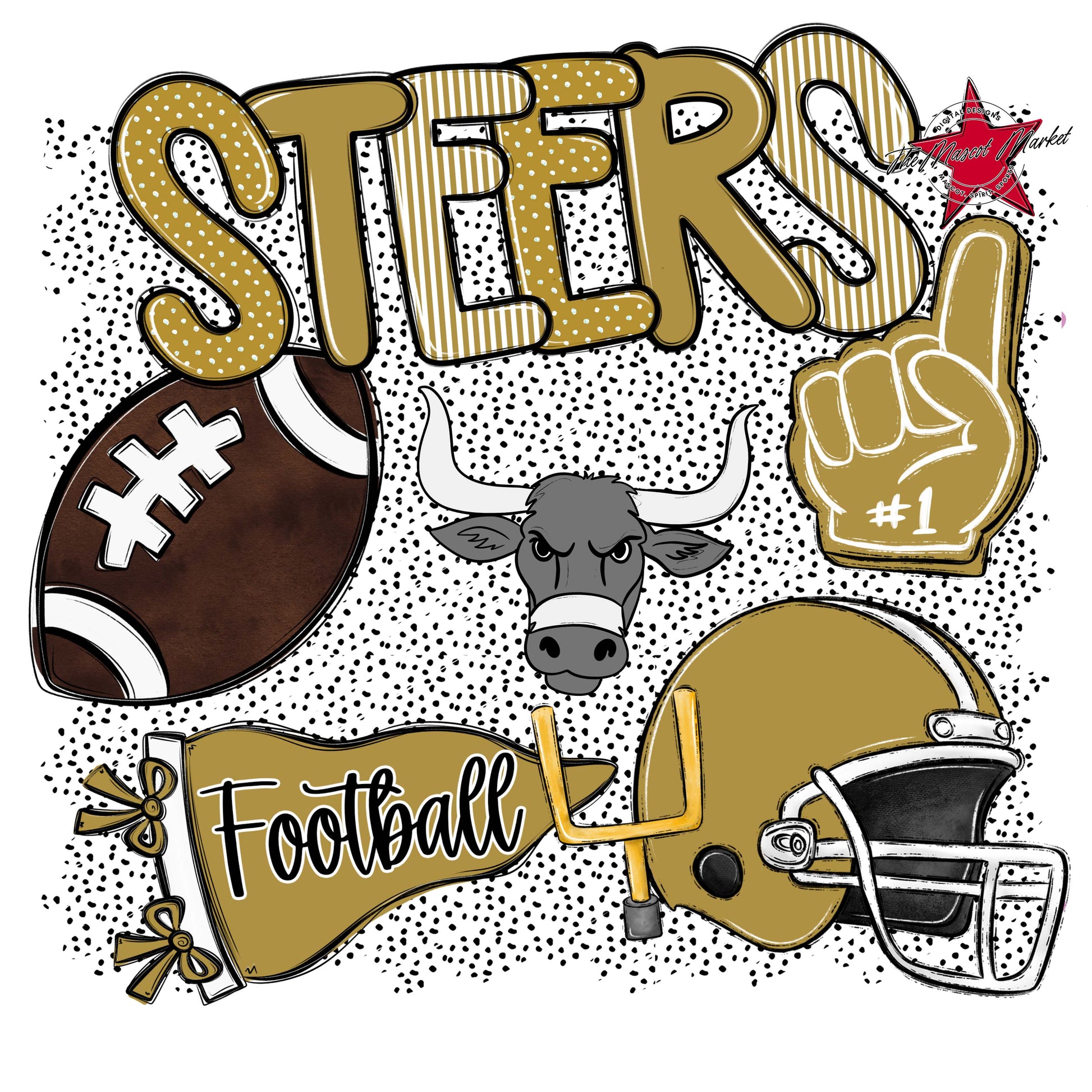 Steers Football Spirit-Gold