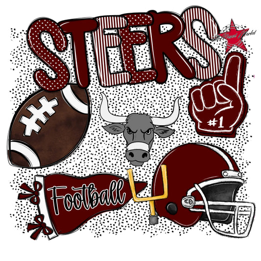Steers Football Spirit-Maroon