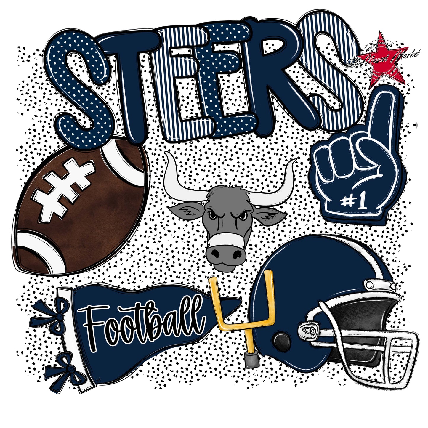 Steers Football Spirit-Navy