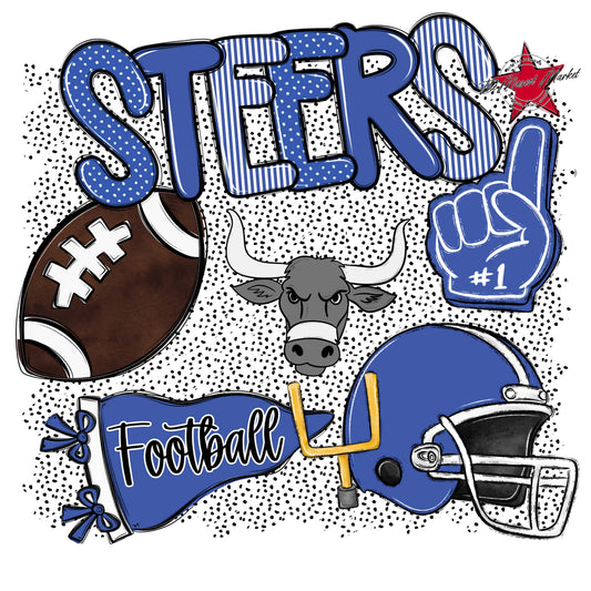 Steers Football Spirit-Off Blue