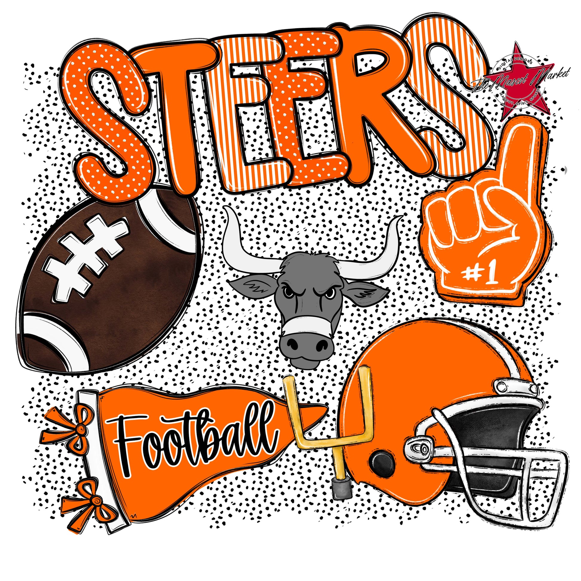 Steers Football Spirit-Orange