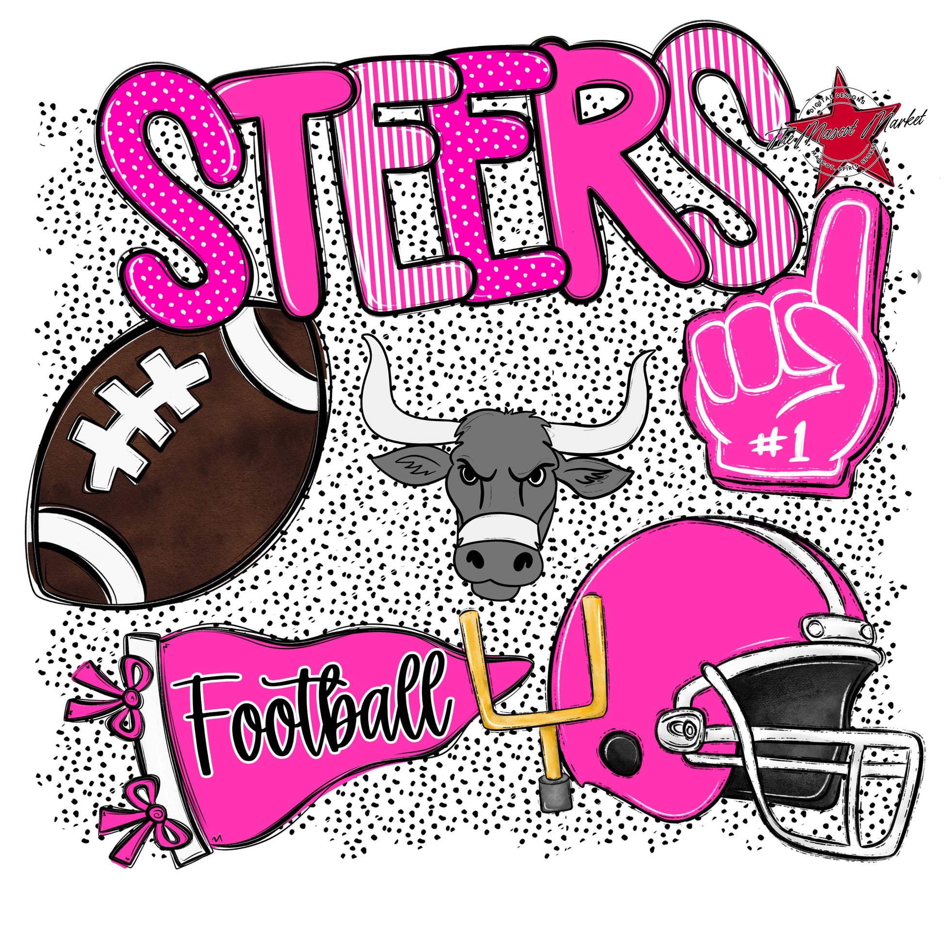 Steers Football Spirit-Pink