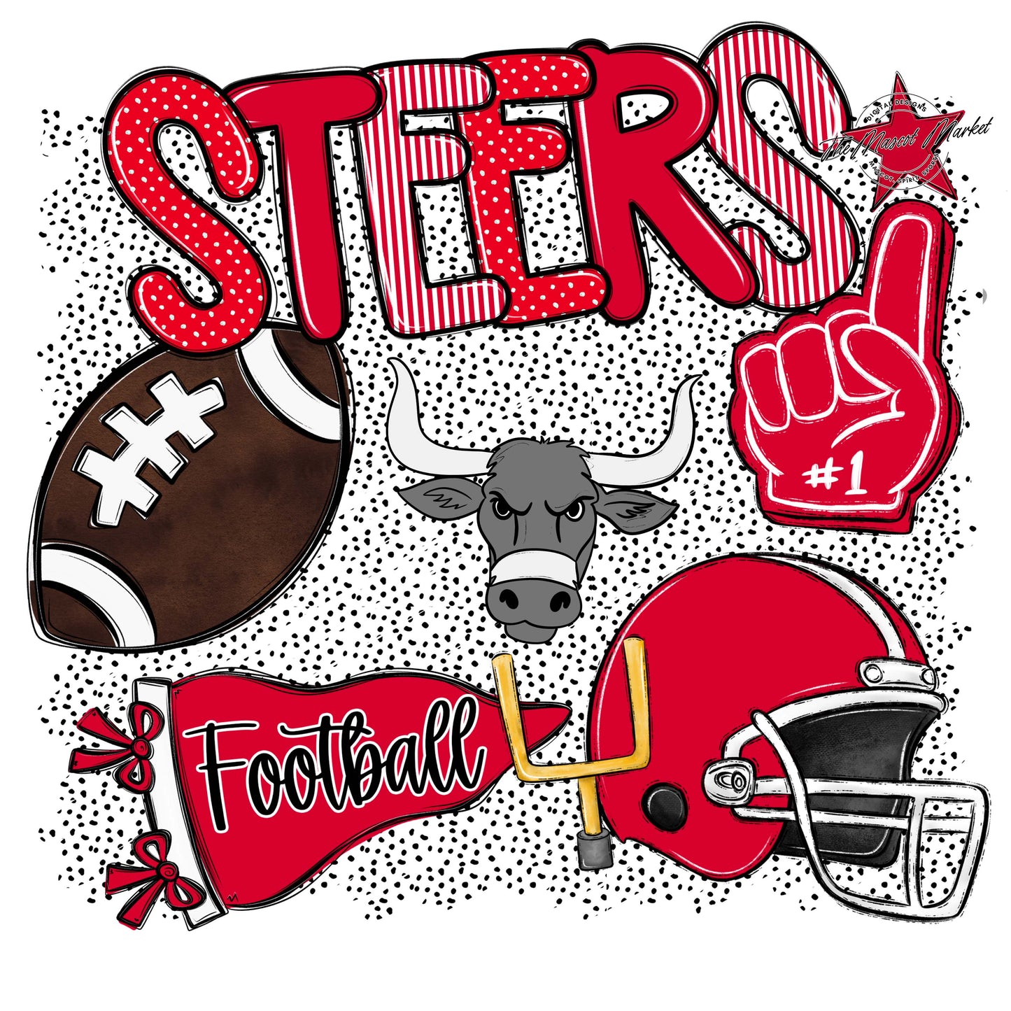 Steers Football Spirit-Red