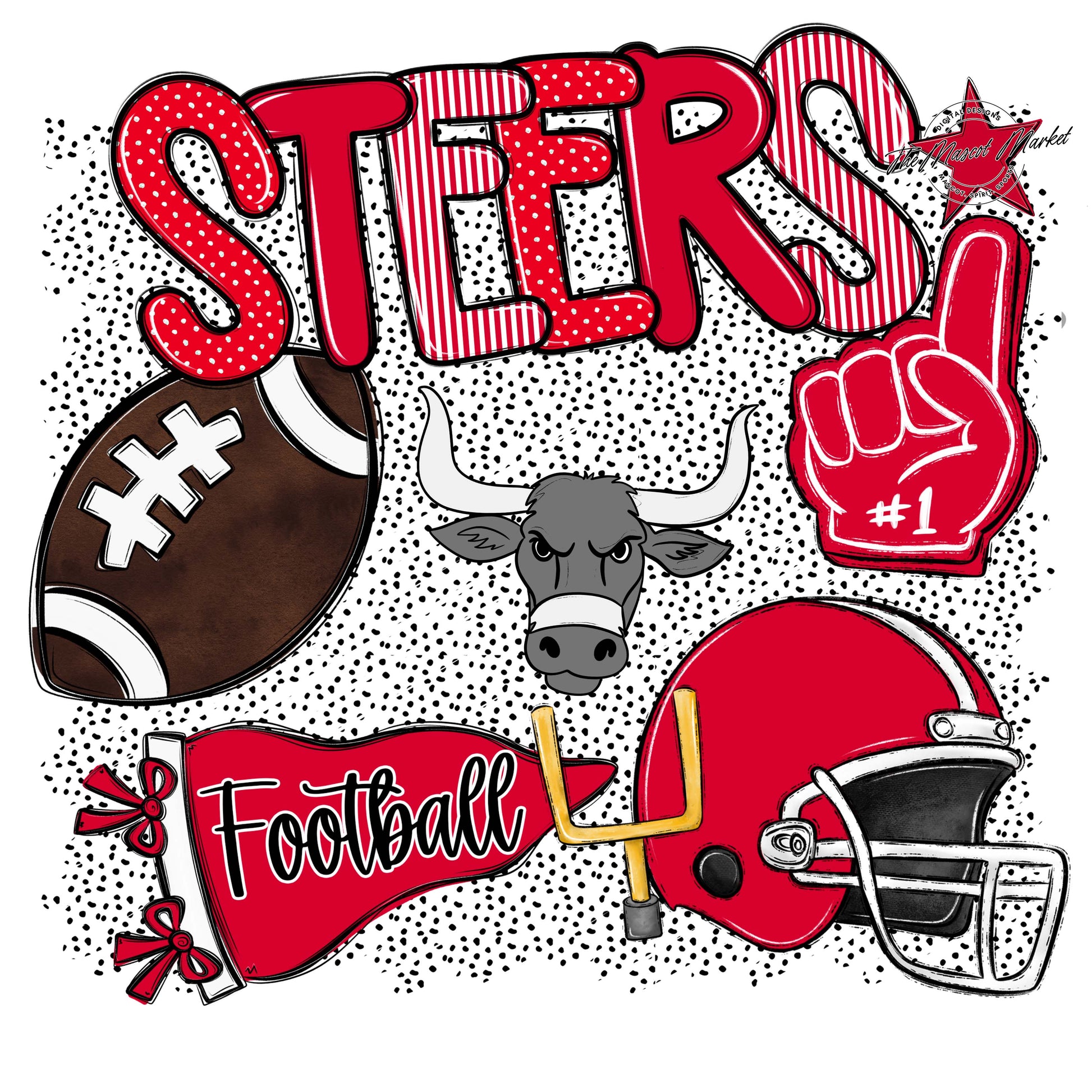 Steers Football Spirit-Red