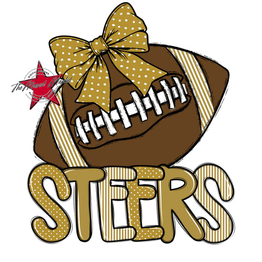 Steers Football Spirit Design-Gold