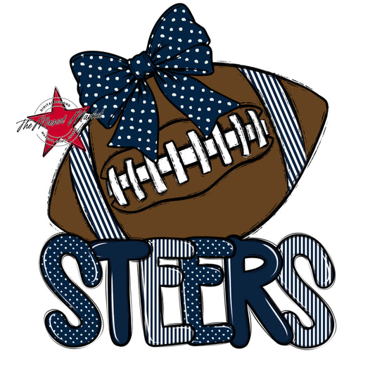 Steers Football Spirit Design-Navy