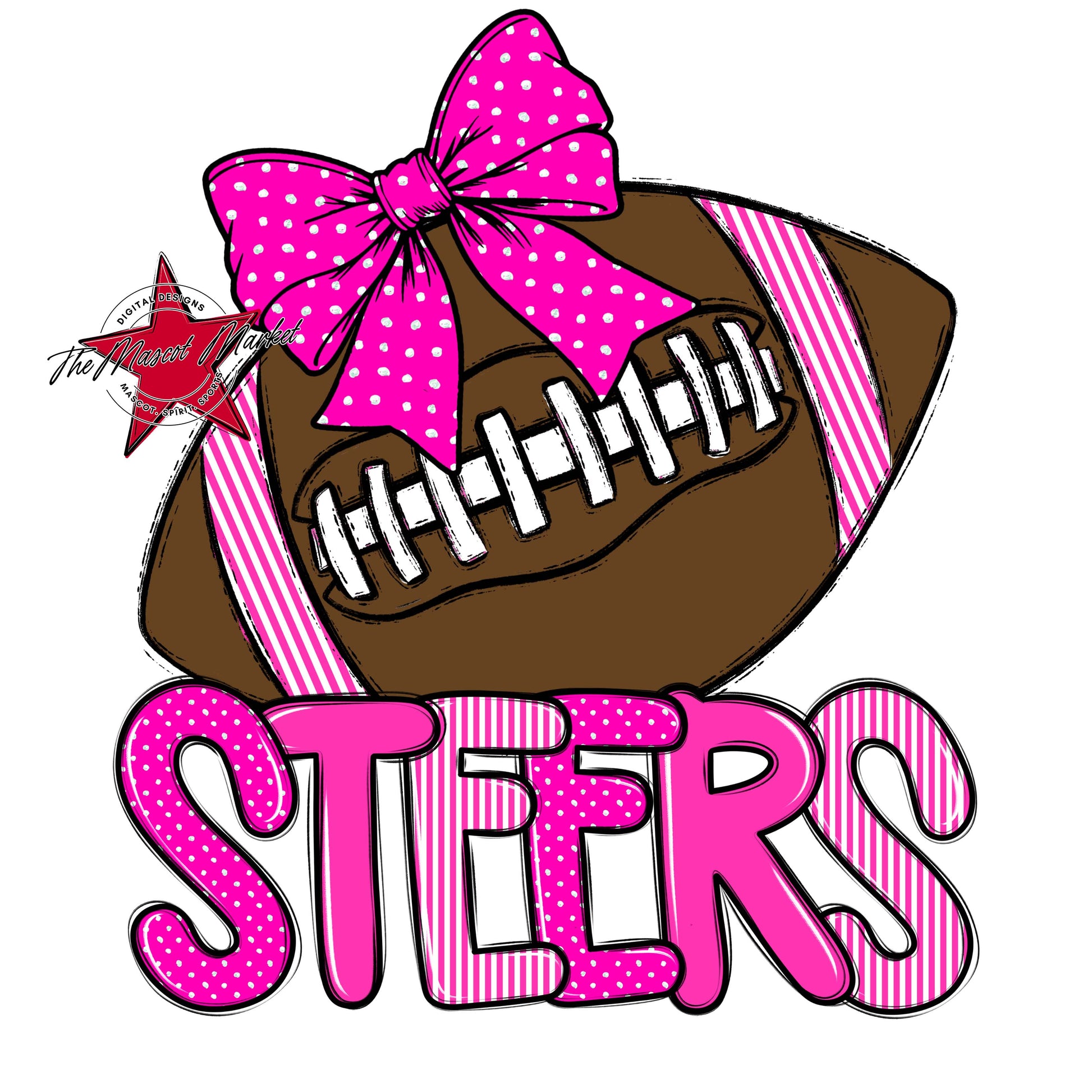 Steers Football Spirit Design-Pink
