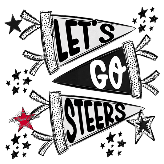 Steers Let's Go Flag Design-Black