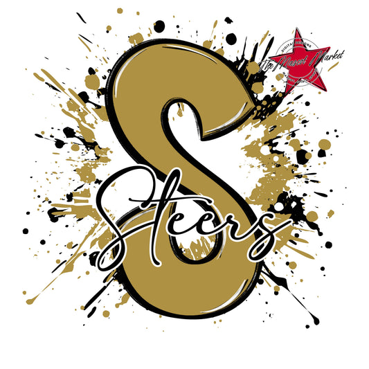 Steers Mascot Splatter-Gold