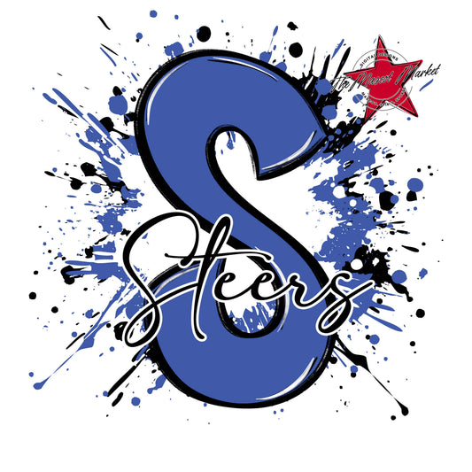Steers Mascot Splatter-Off Blue