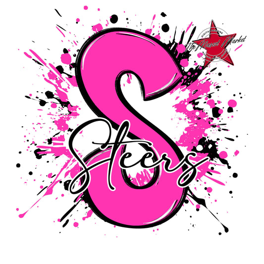 Steers Mascot Splatter-Pink