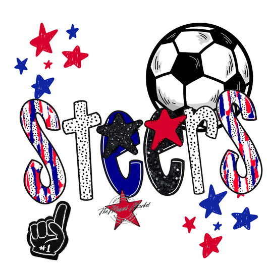 Steers Soccer Scrape-Blue-Red