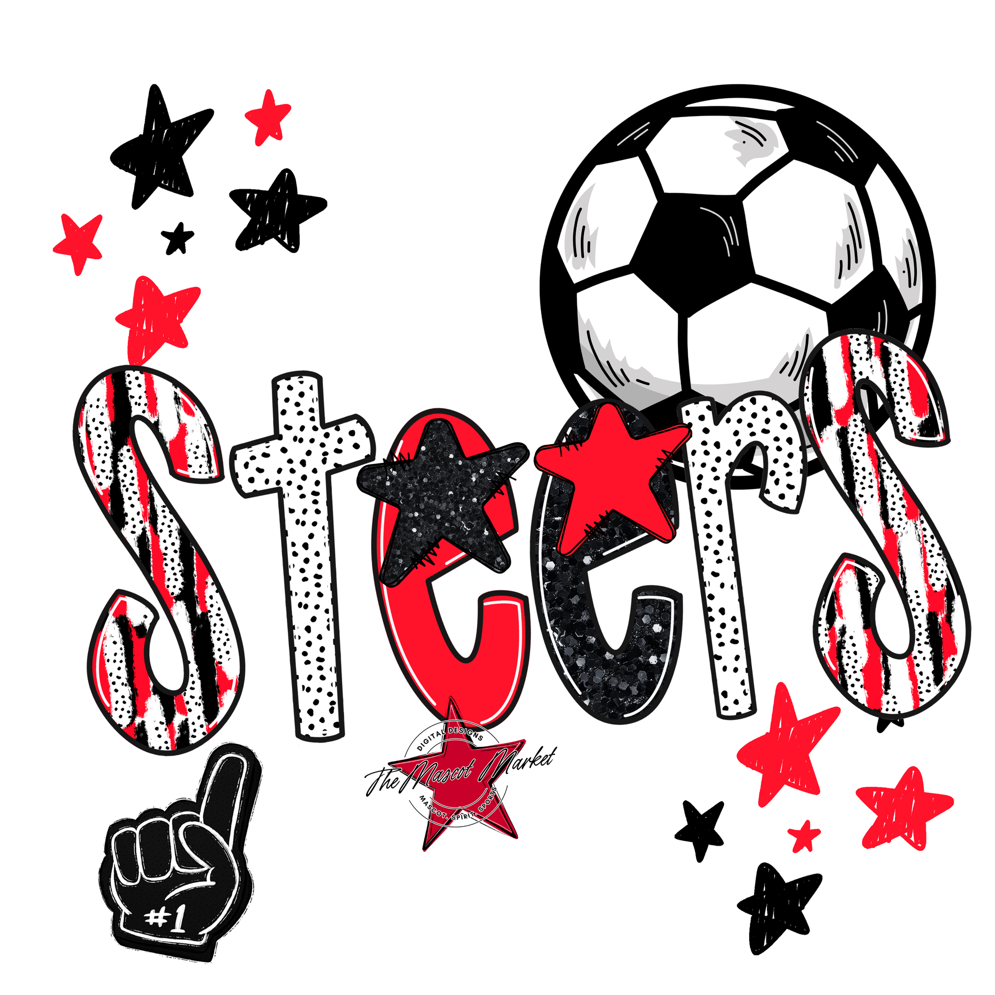 Steers Soccer Scrape-Bright Red
