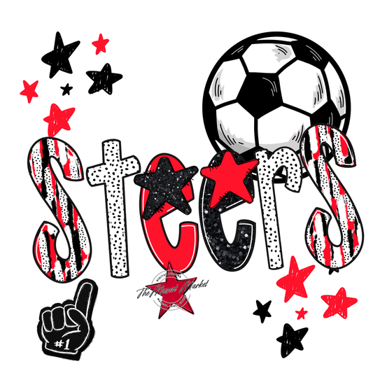 Steers Soccer Scrape-Bright Red