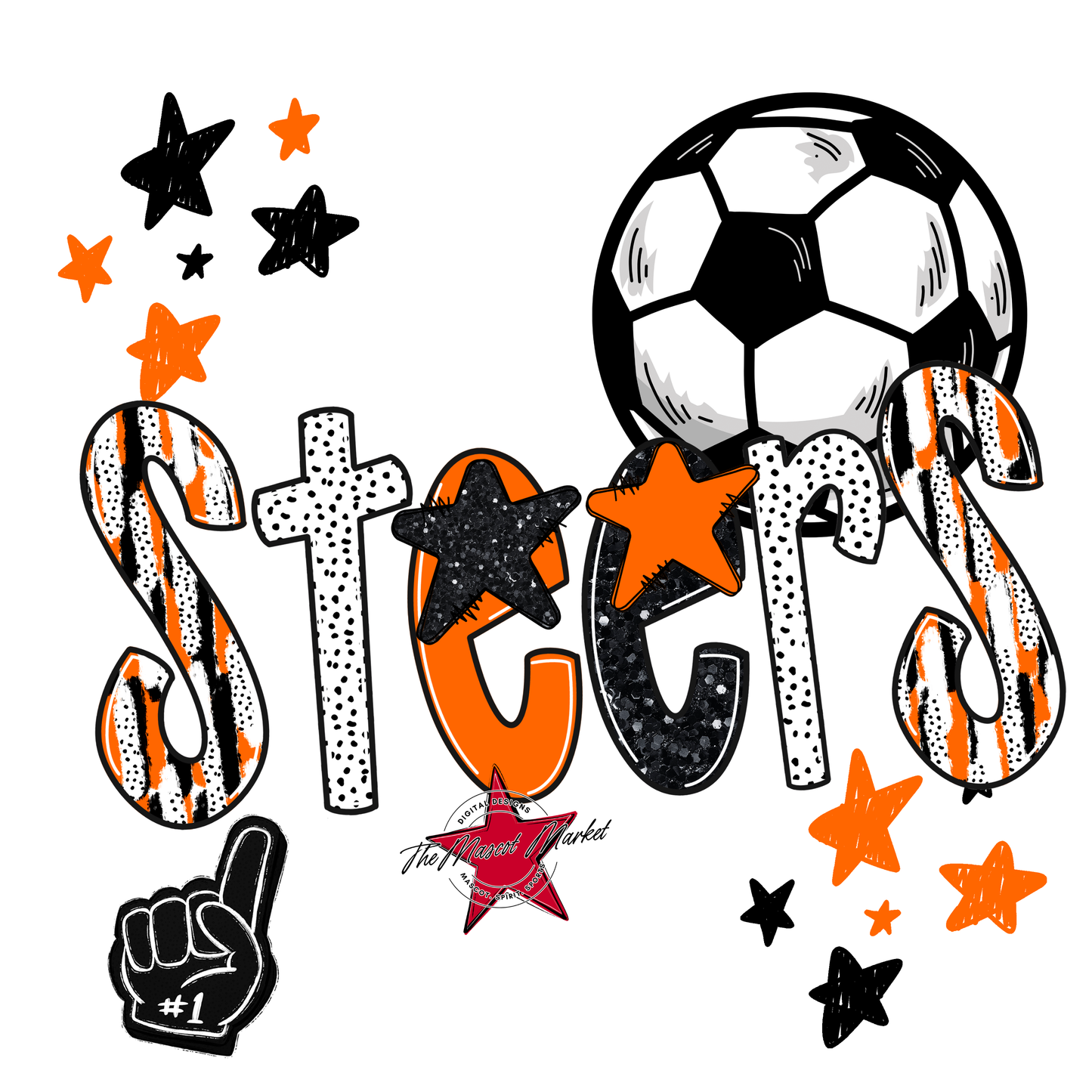 Steers Soccer Scrape-Orange