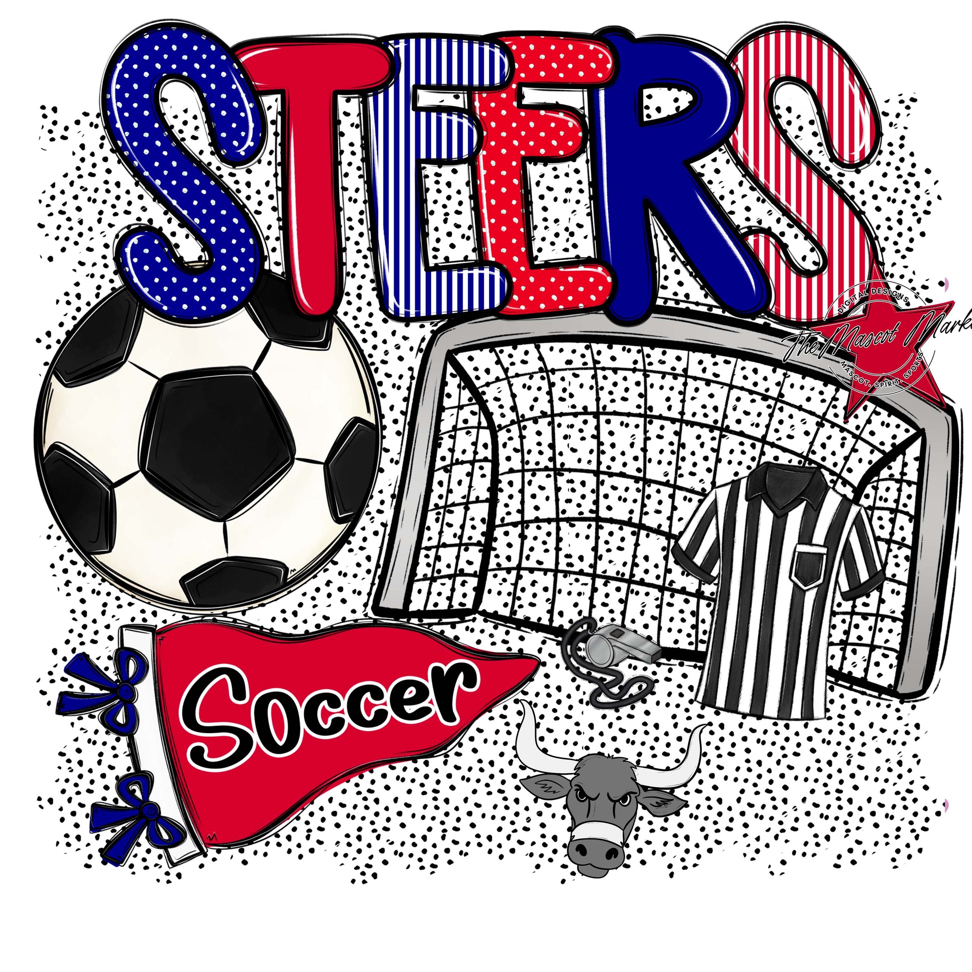 Steers Soccer Spirit-Blue & Red