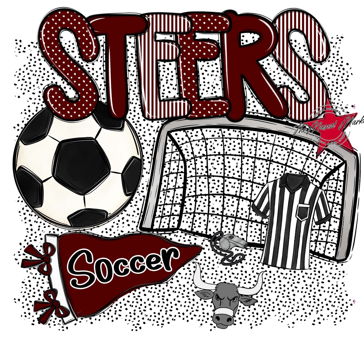Steers Soccer Spirit-Maroon