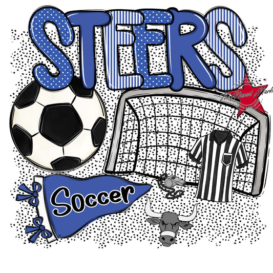 Steers Soccer Spirit-Off Blue
