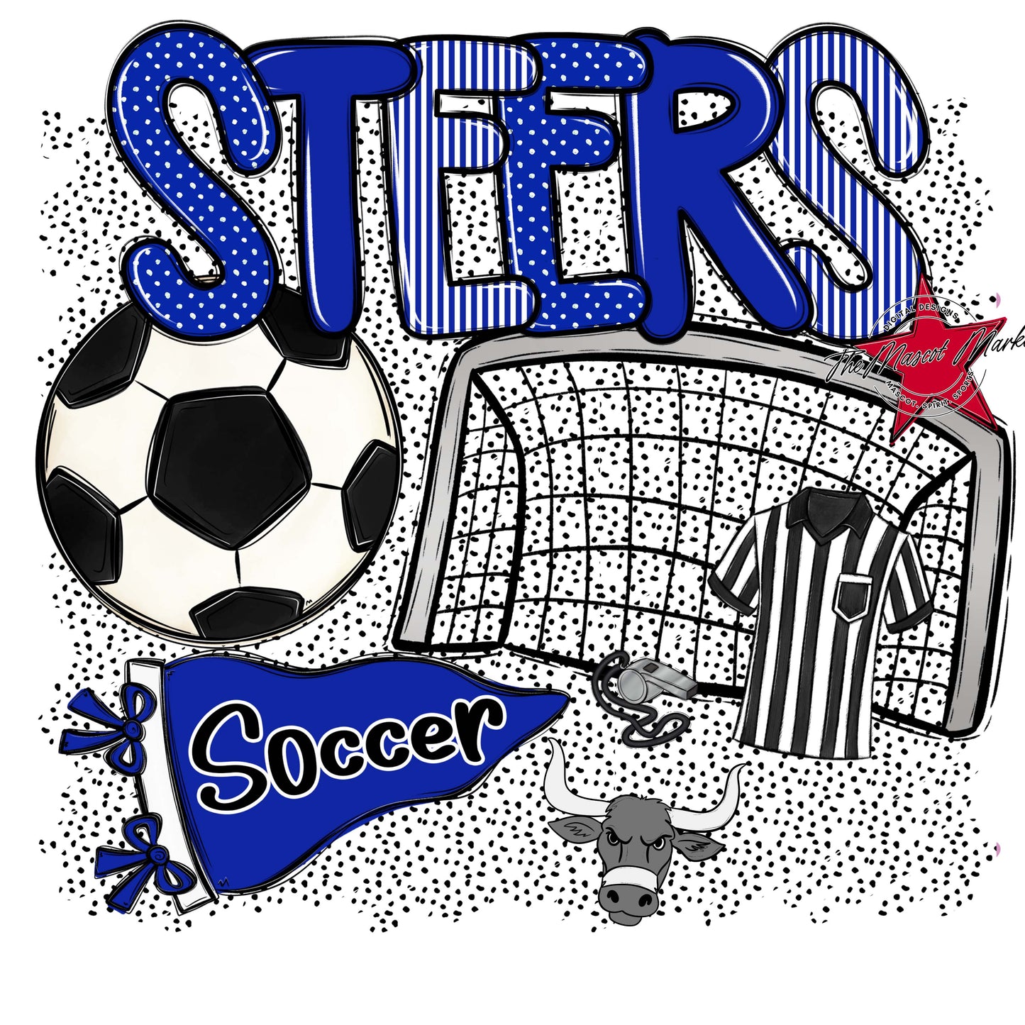 Steers Soccer Spirit-Royal Blue