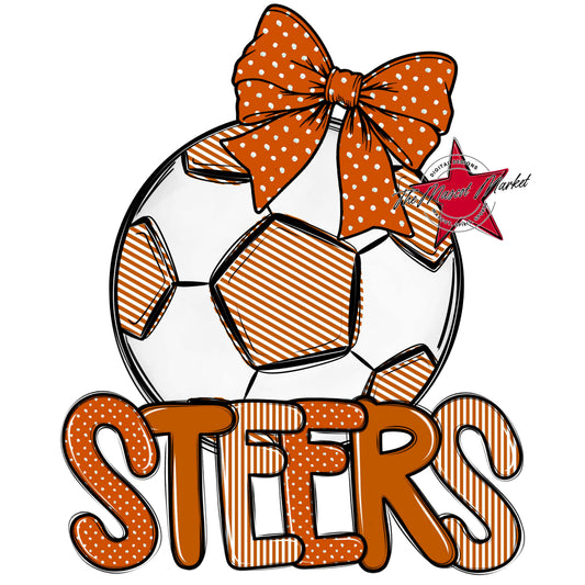 Steers Soccer Spirit Design-Burnt Orange