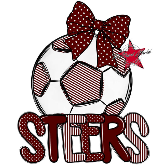 Steers Soccer Spirit Design-Maroon