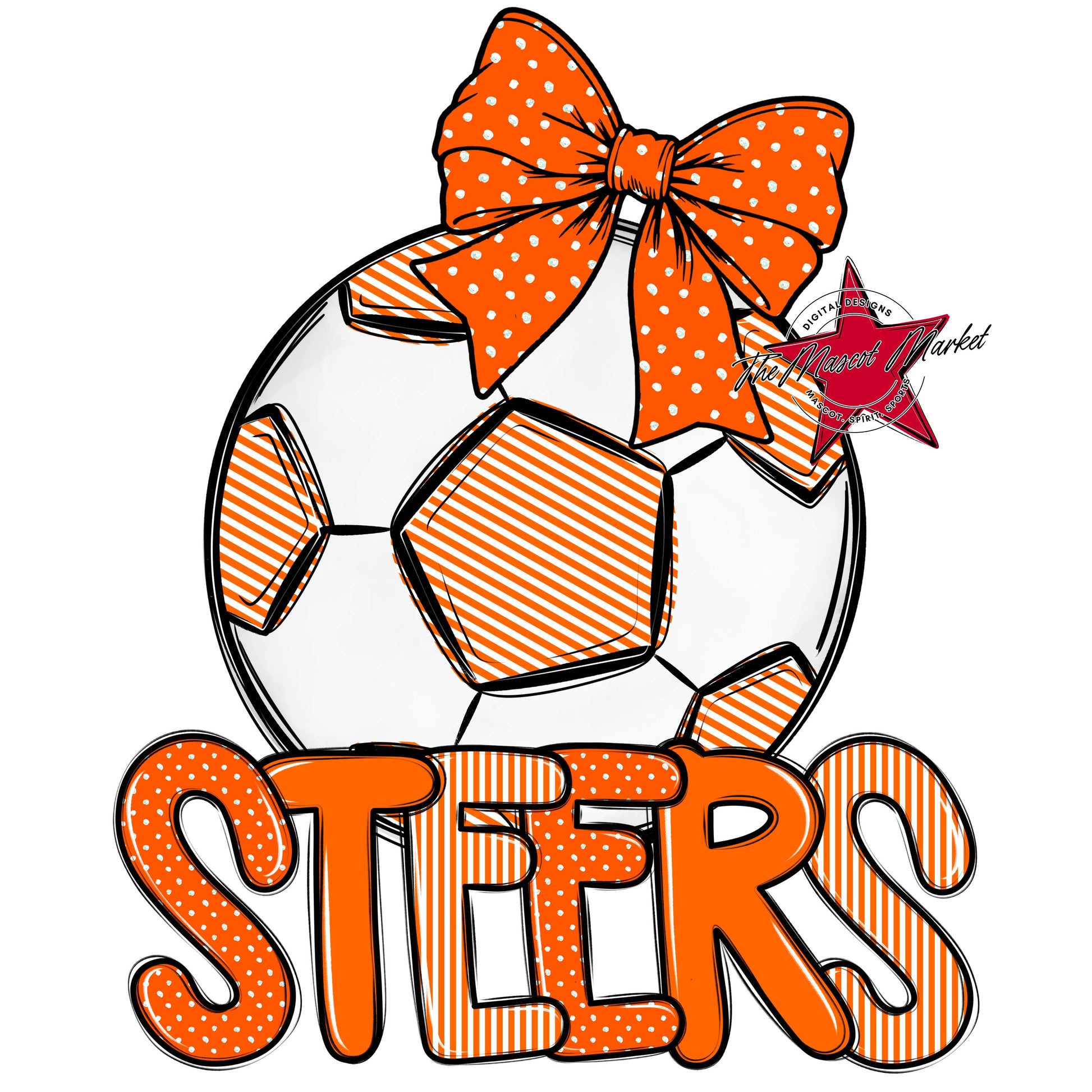 Steers Soccer Spirit Design-Orange