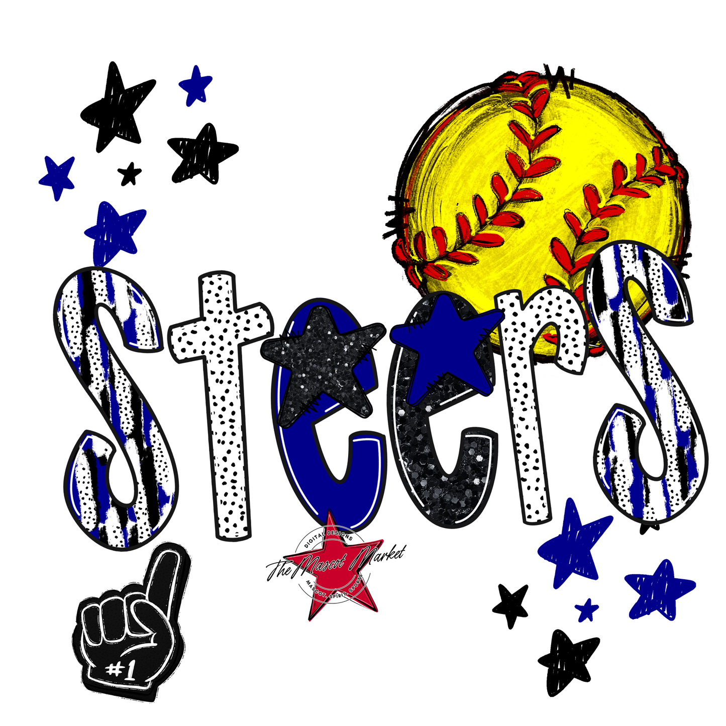 Steers Softball Scrape-Blue