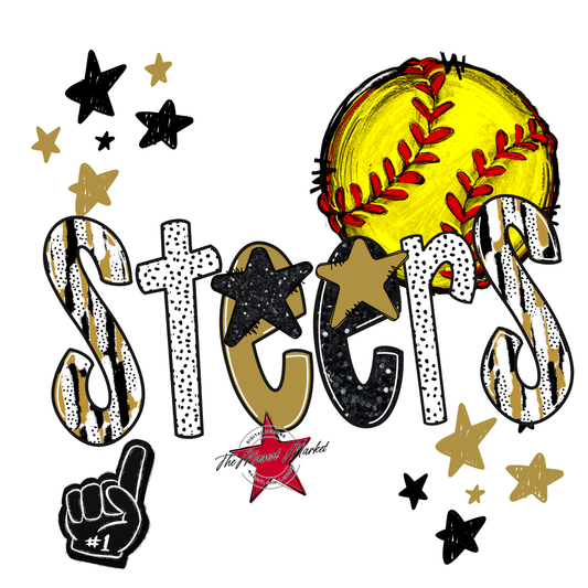 Steers Softball Scrape-Gold