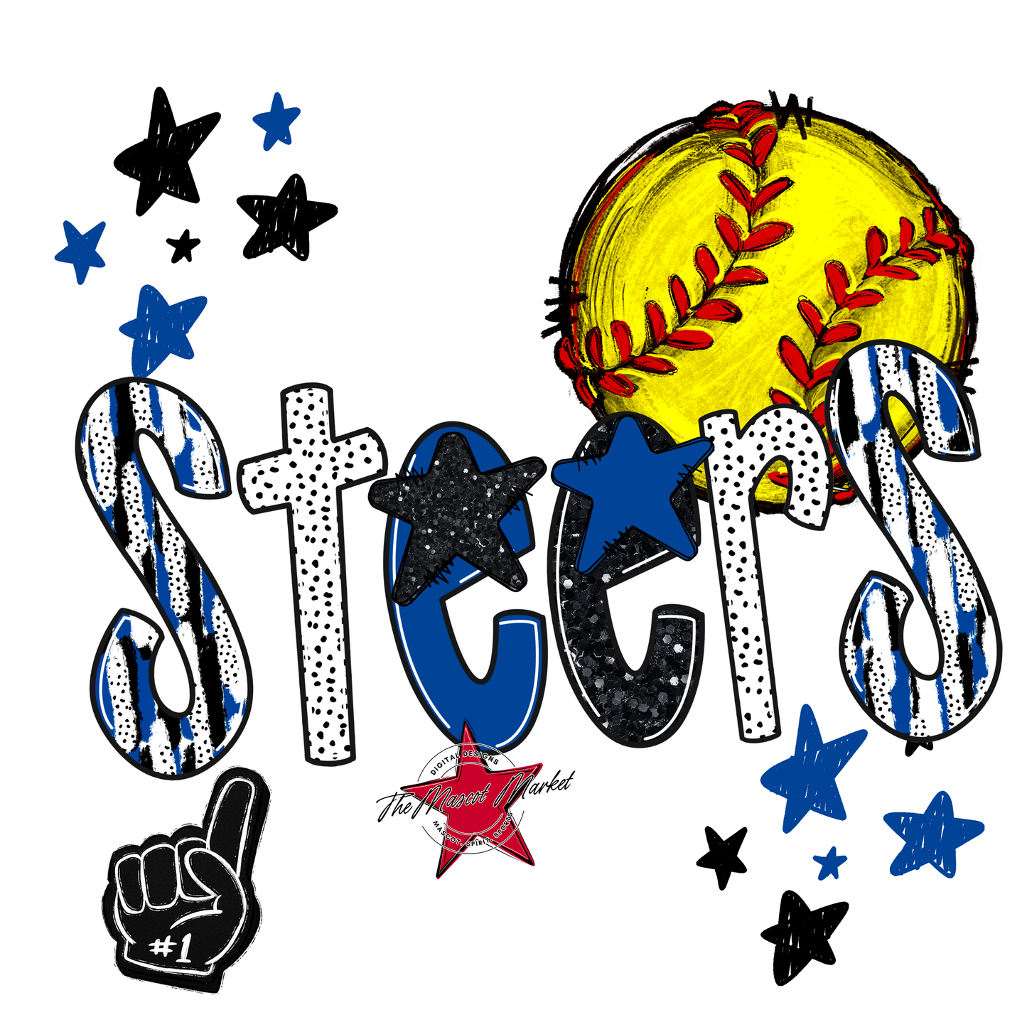 Steers Softball Scrape-Off Blue