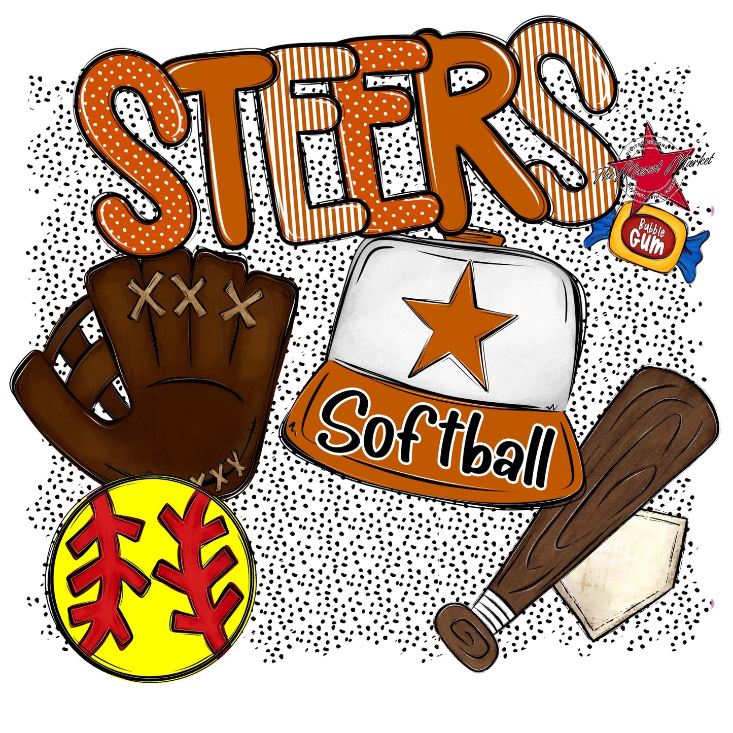 Steers Softball Spirit-Burnt Orange