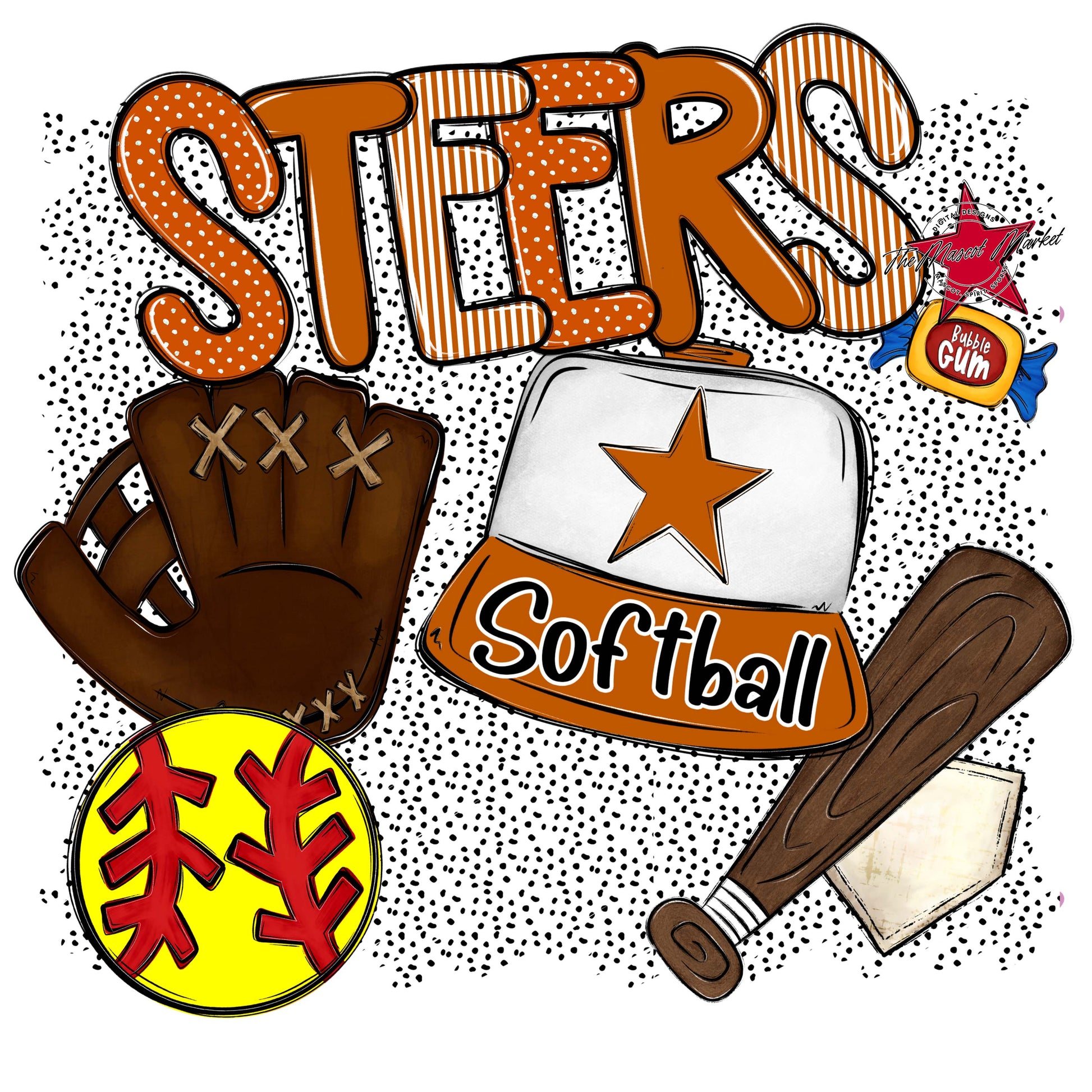 Steers Softball Spirit-Burnt Orange