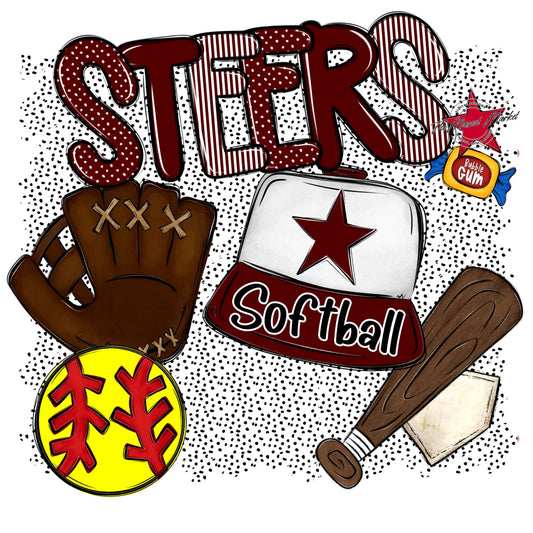 Steers Softball Spirit-Maroon