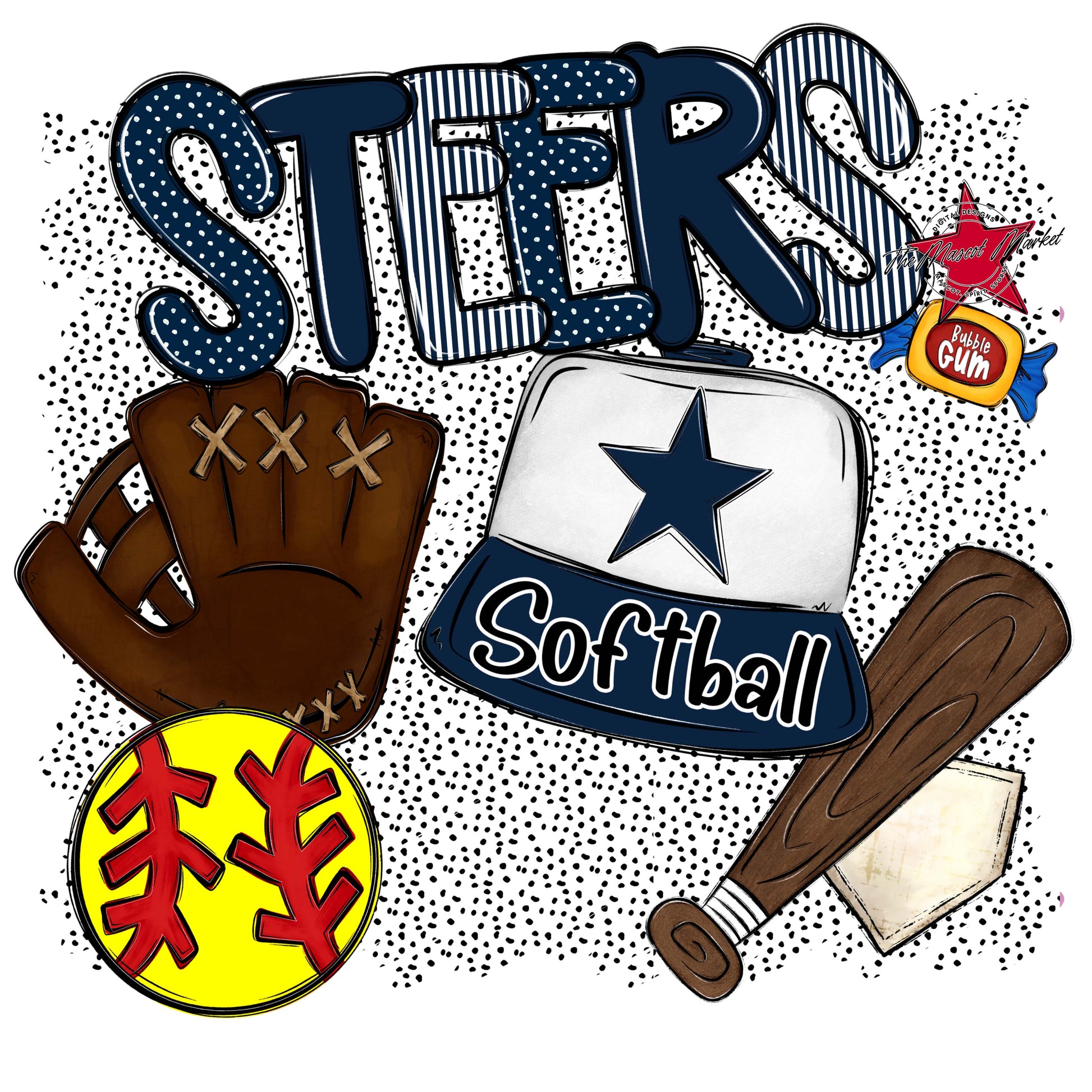 Steers Softball Spirit-Navy
