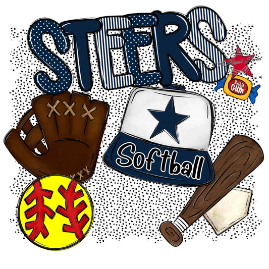 Steers Softball Spirit-Navy