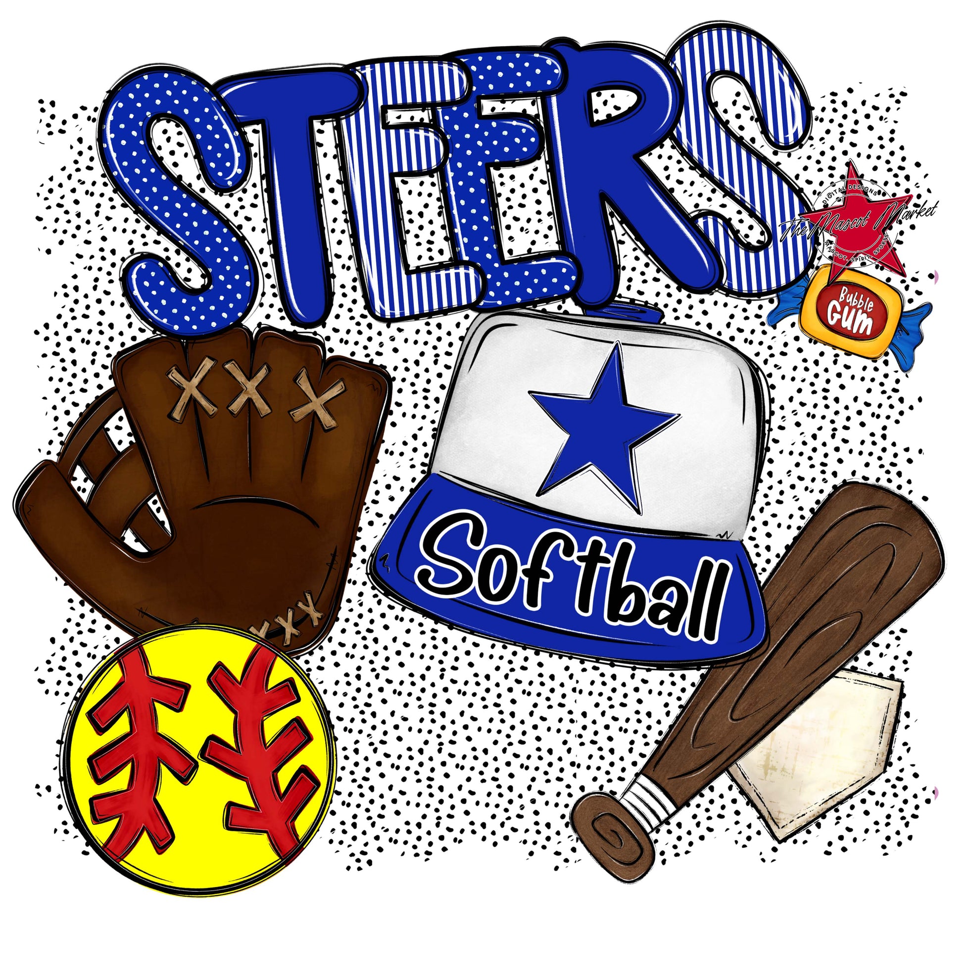 Steers Softball Spirit-Royal Blue