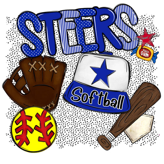 Steers Softball Spirit-Royal Blue