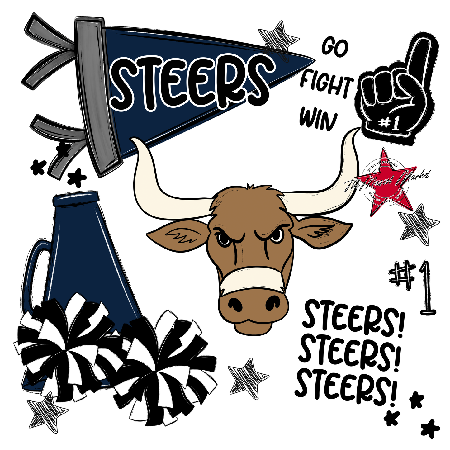 Steers Spirit Design-Navy