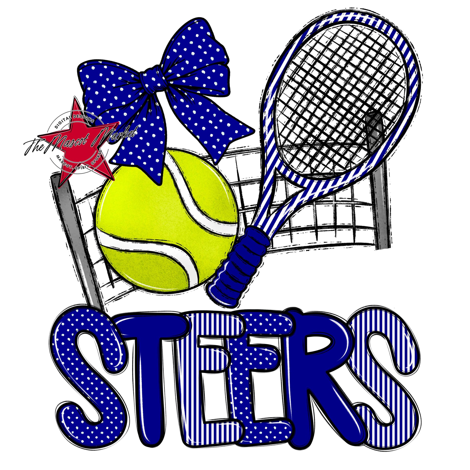 Steers Tennis Spirit Design-Blue