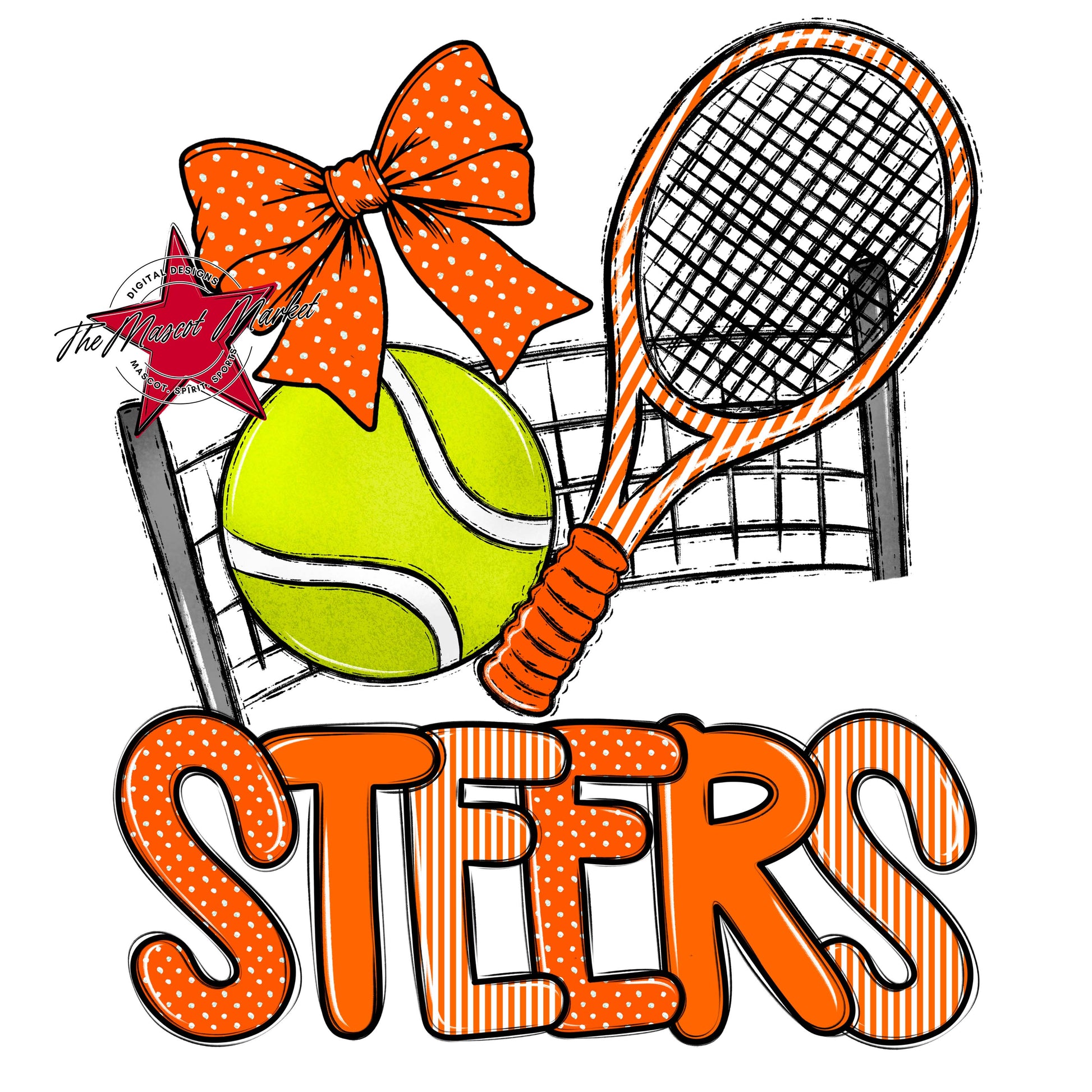 Steers Tennis Spirit Design-Orange