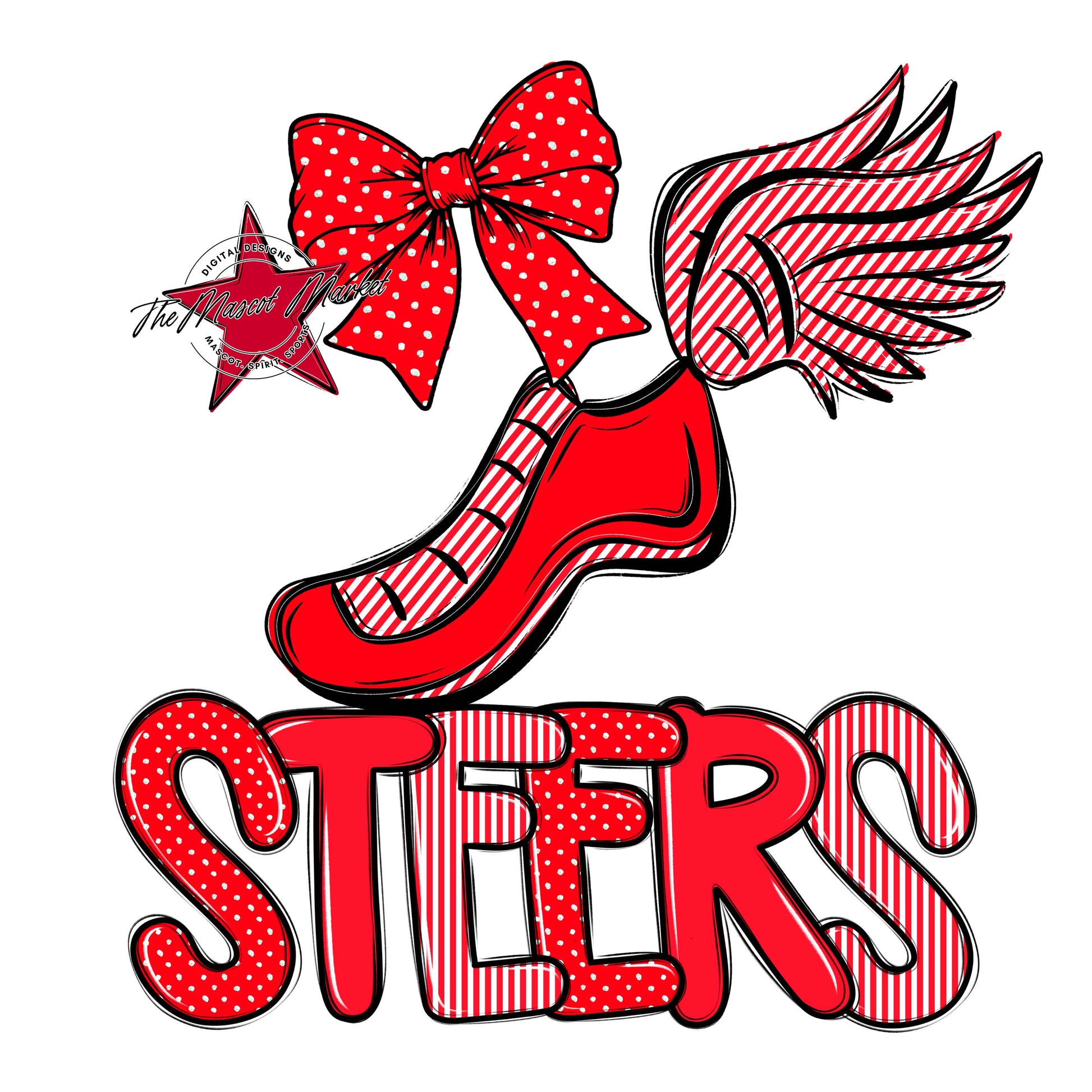 Steers Track Spirit Design-Bright Red