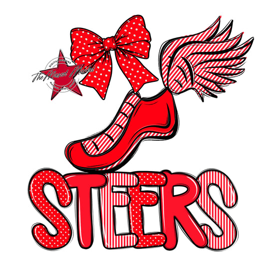 Steers Track Spirit Design-Bright Red